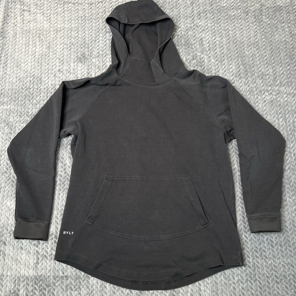 BYLT Drop Cut Pullover Hoodie Men Size Medium Black Performance